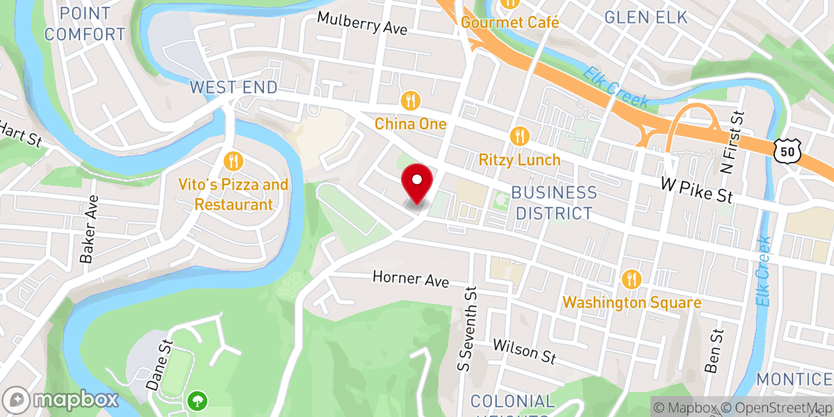 Map showing location of Central Church of Christ