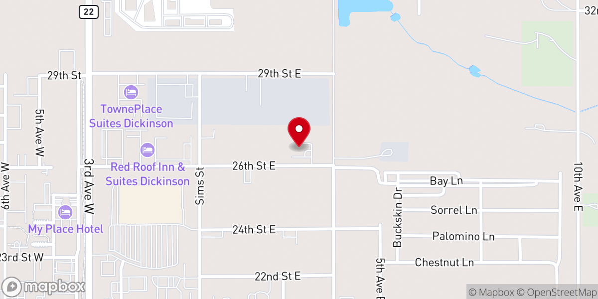 Map showing location of Dickinson Public Transit