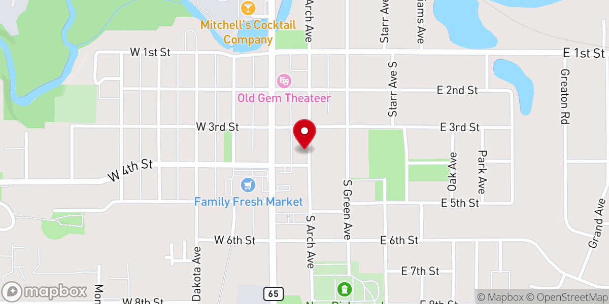 Map showing location of Knights of Columbus Council #2845