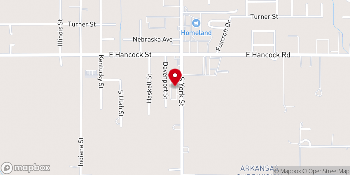 Map showing location of Azalea Church of Christ