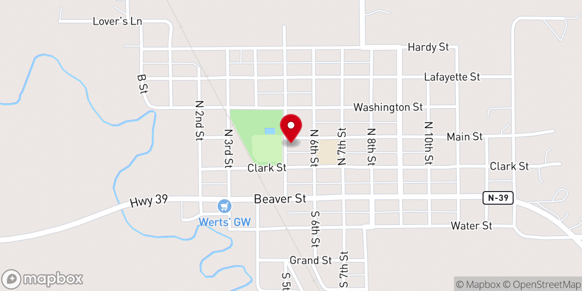Map showing location of St. Edward Community Center