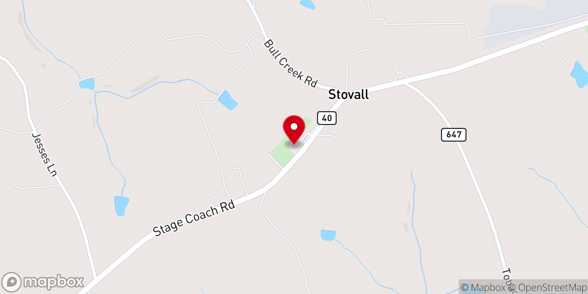 Map showing location of Clover Bottom Baptist Church