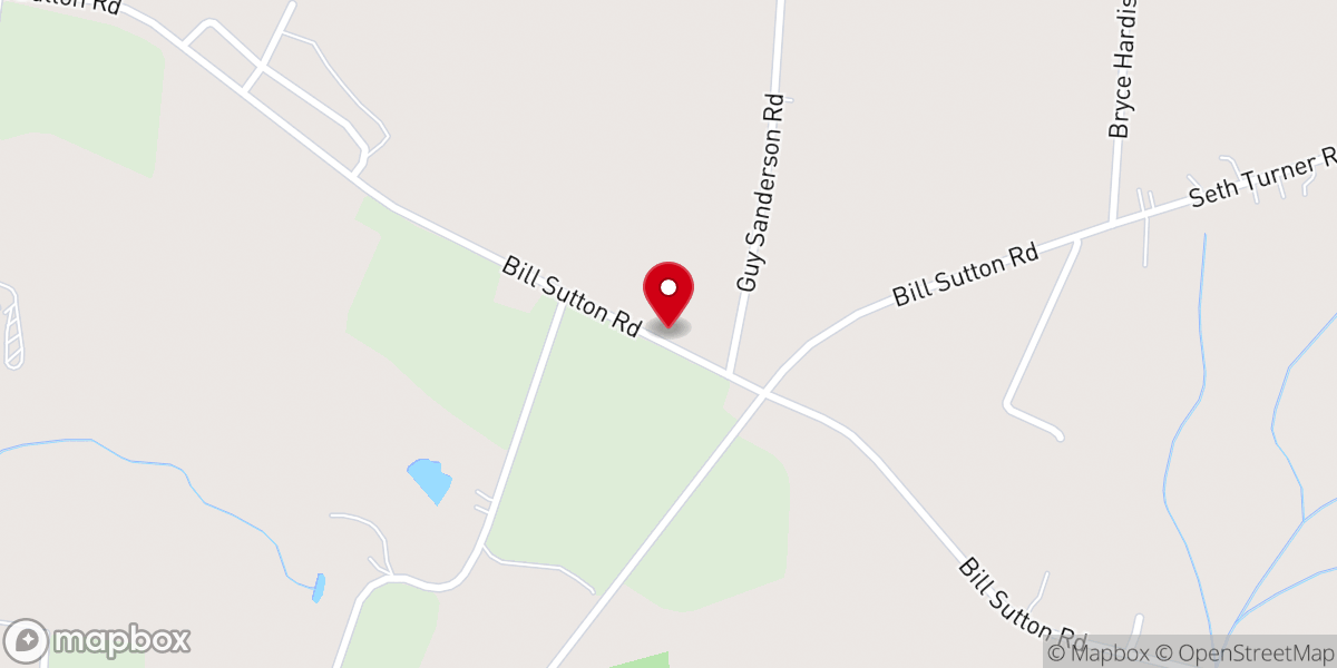 Map showing location of Harper-Southerland Memorial Church