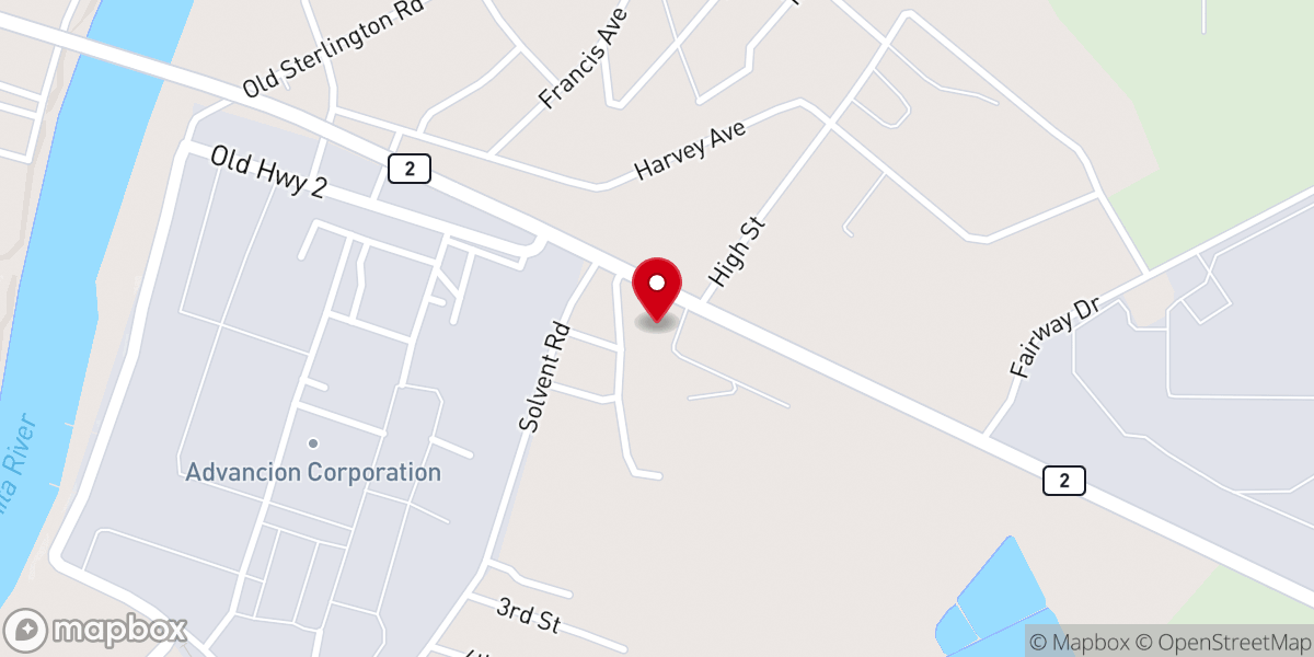 Map showing location of Sterlington Holiness Tabernacle