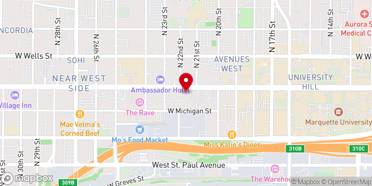 Map showing location of Apostolic Worship Center
