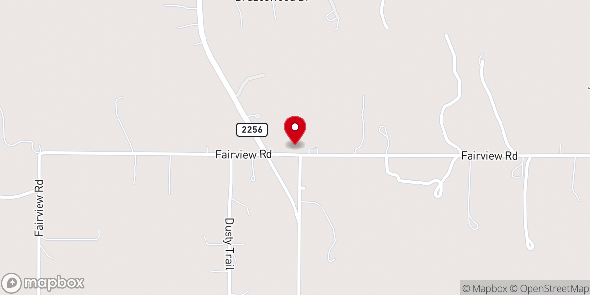 Map showing location of Fairview Baptist Church