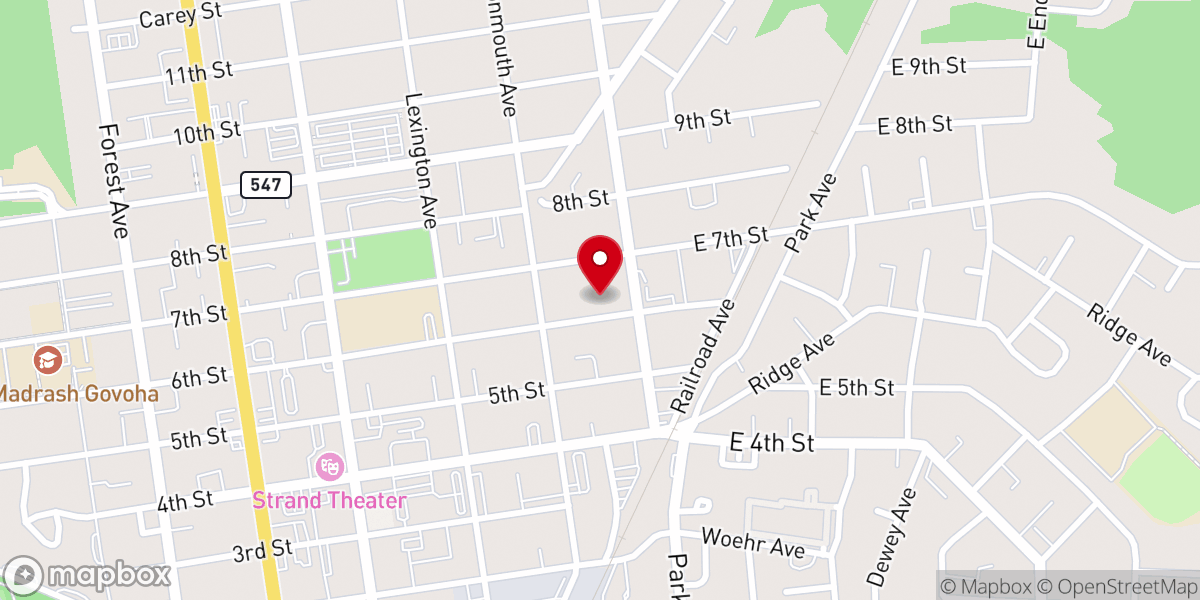 Map showing location of Sixth Street Baptist Church