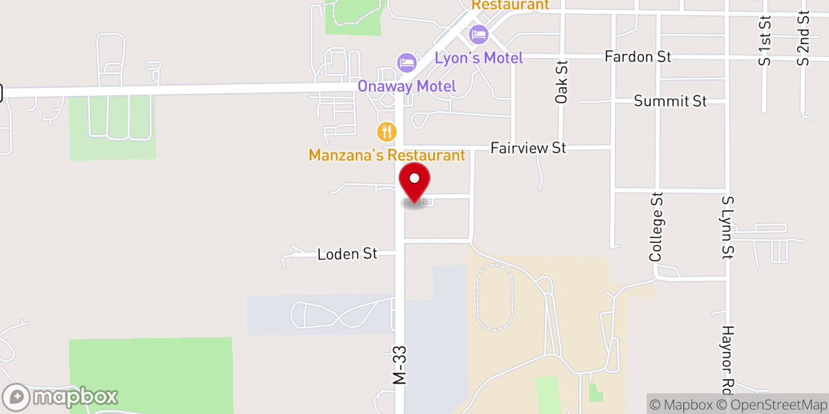 Map showing location of Community of Christ - Onaway