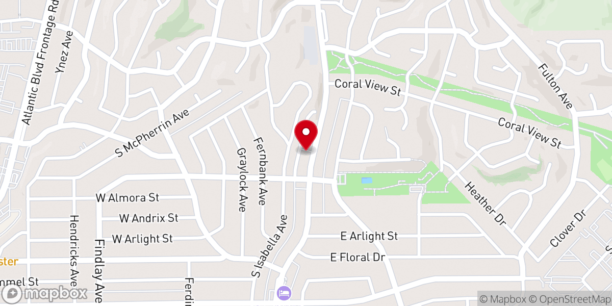 Map showing location of Monterey Park Church of the Nazarene