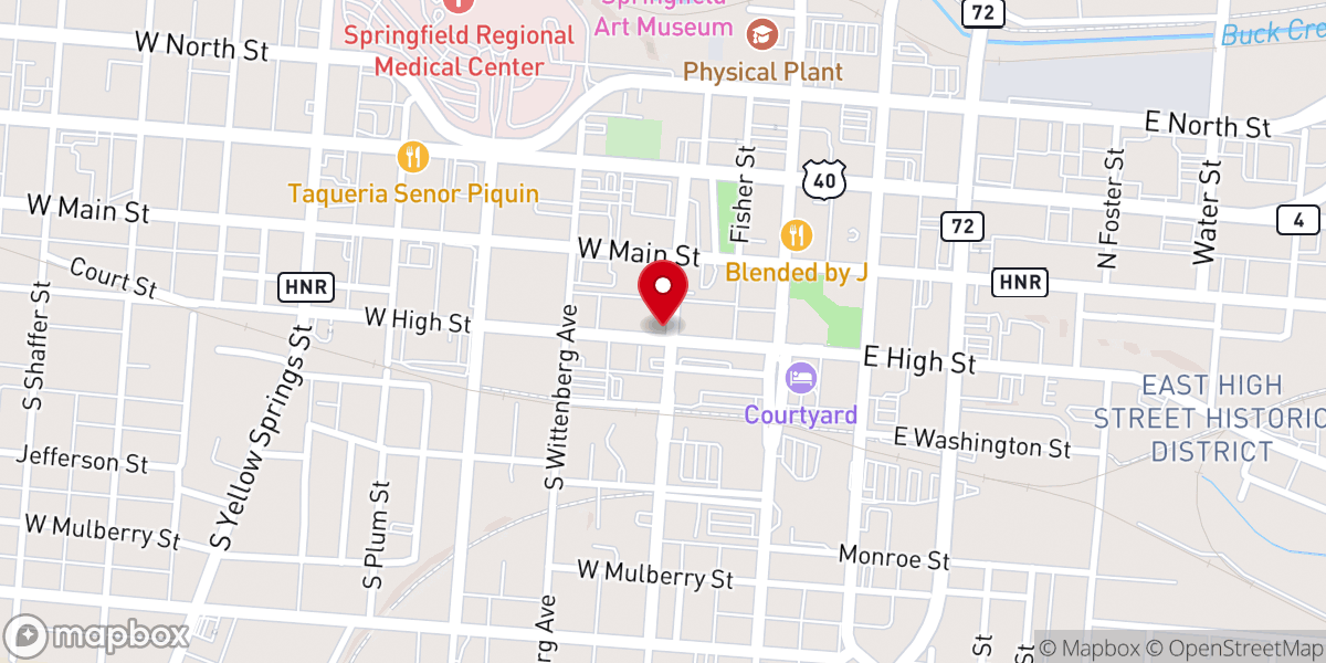 Map showing location of Central United Methodist Church