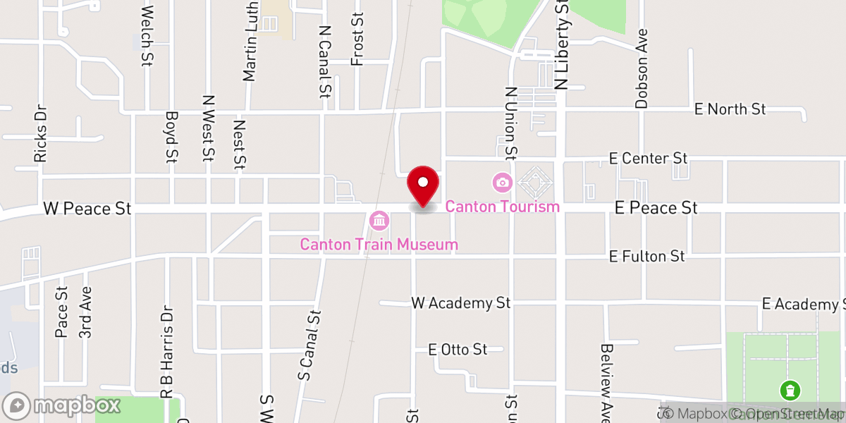 Map showing location of Greater Love Worship Center