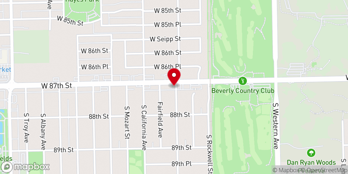 Map showing location of Christ Centered Church of Chicago