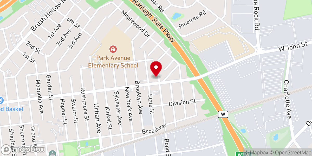 Map showing location of St John's Baptist Church