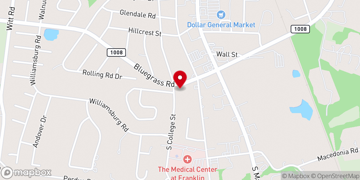 Map showing location of Solid Rock Baptist Church