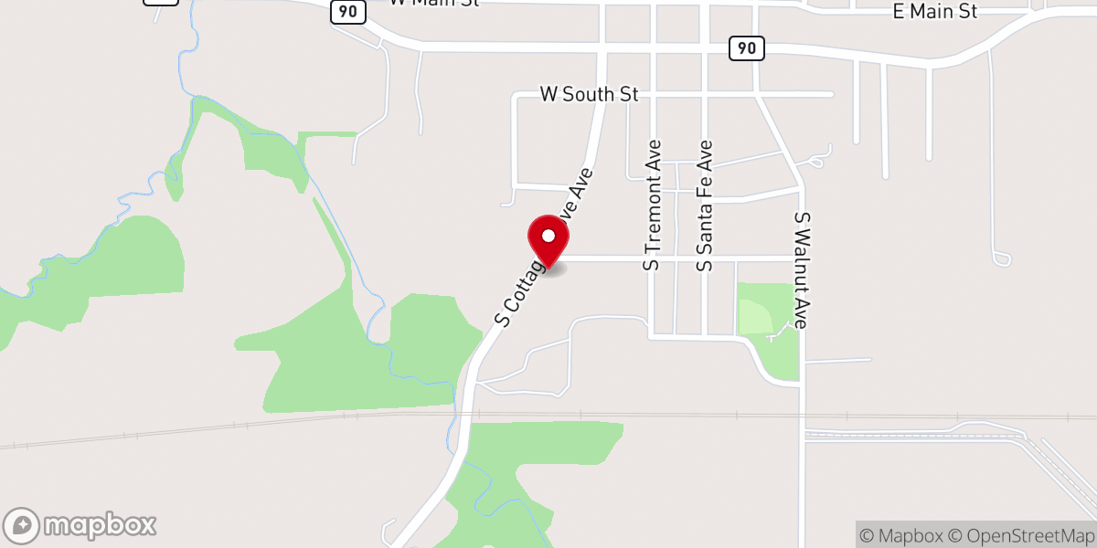 Map showing location of Princeville Baptist Church