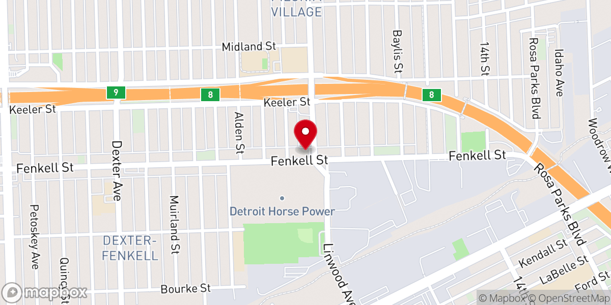 Map showing location of Fenkell Gospel Temple-Church of God in Christ