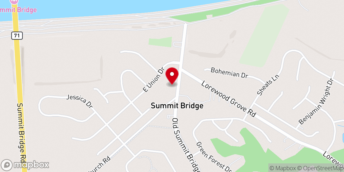 Map showing location of Summit United Methodist Church