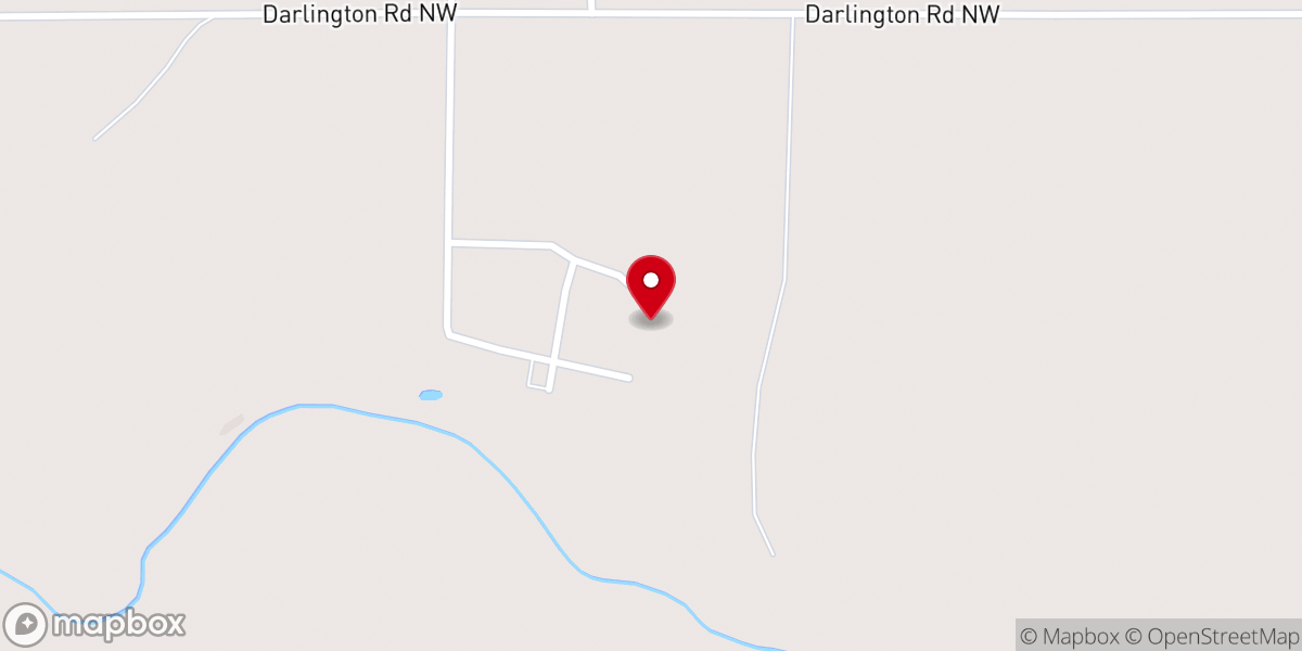 Map showing location of Darlington Chapel at Redlands Community College