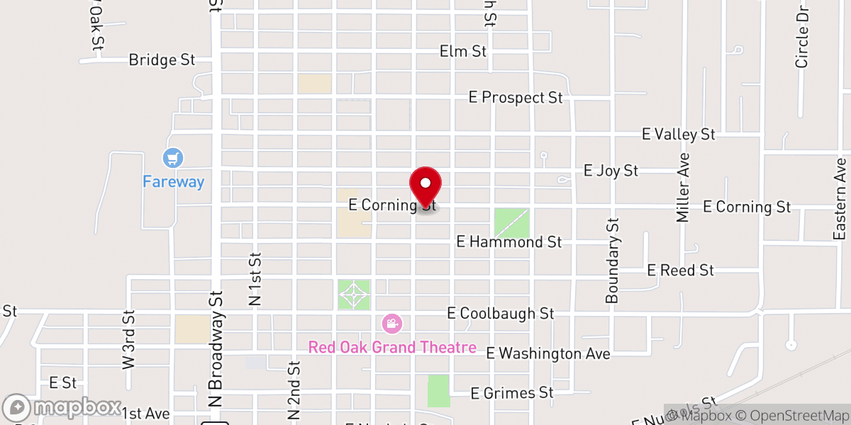 Map showing location of First Christian Church Pastor's