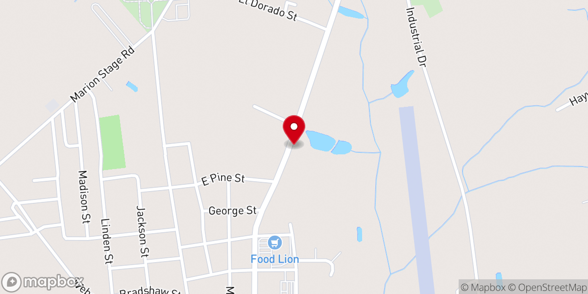 Map showing location of Straight Way Outreach Center