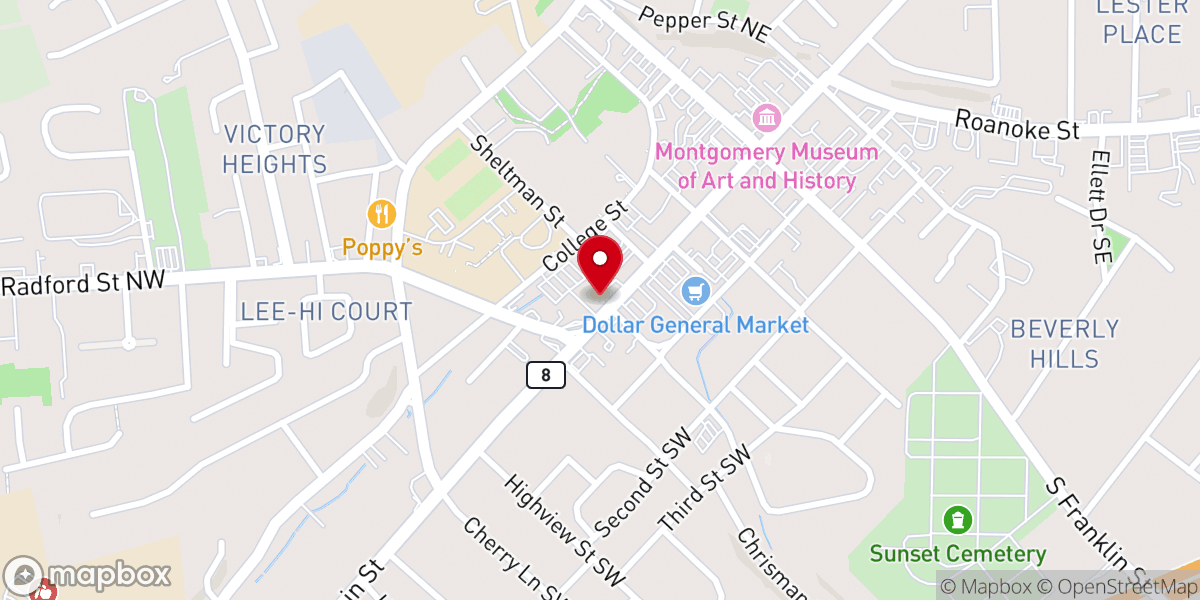 Map showing location of St Paul United Methodist