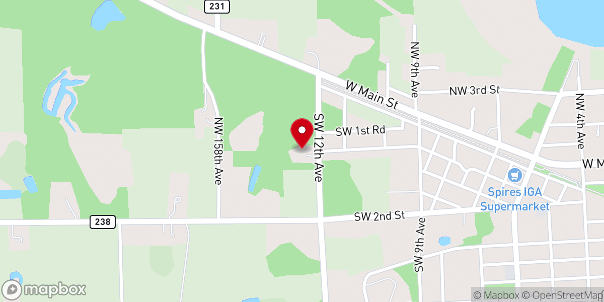 Map showing location of Unity Baptist Church
