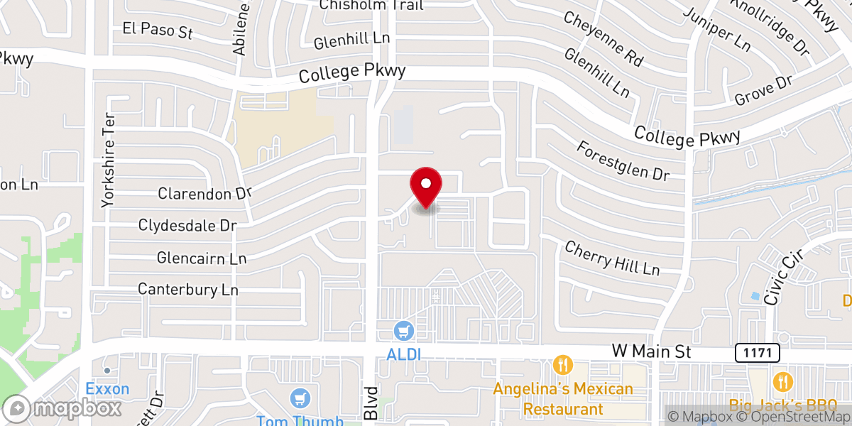 Map showing location of Chin Baptist Church, TX