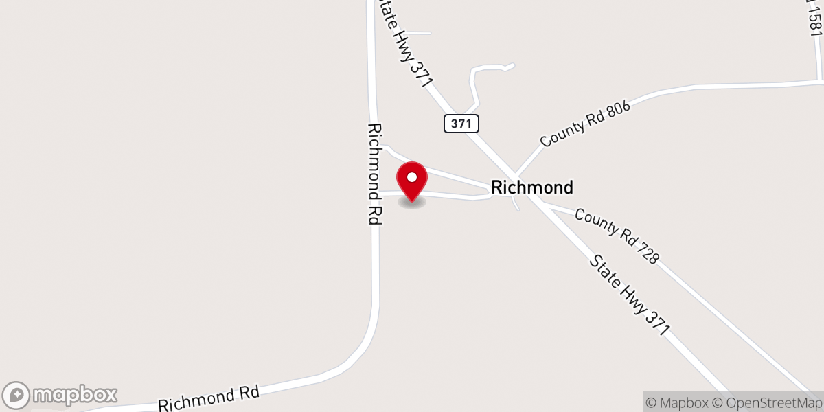 Map showing location of Richmond Baptist Church