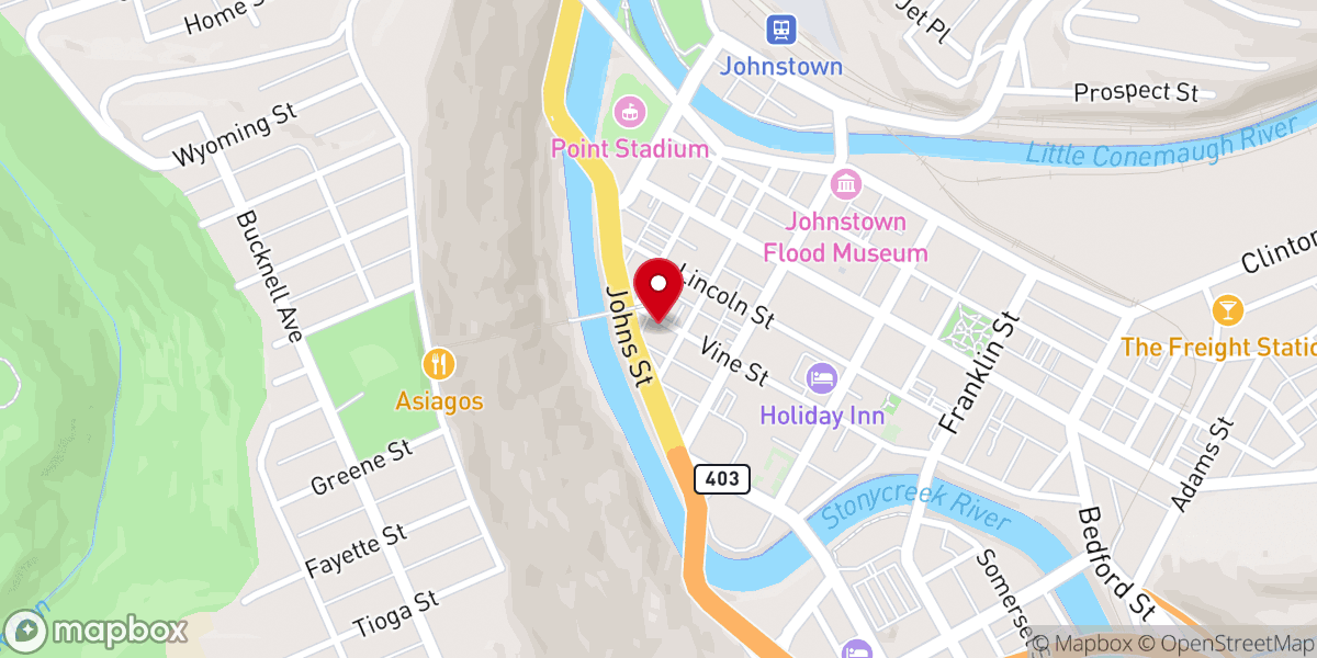 Map showing location of Memorial Baptist Church
