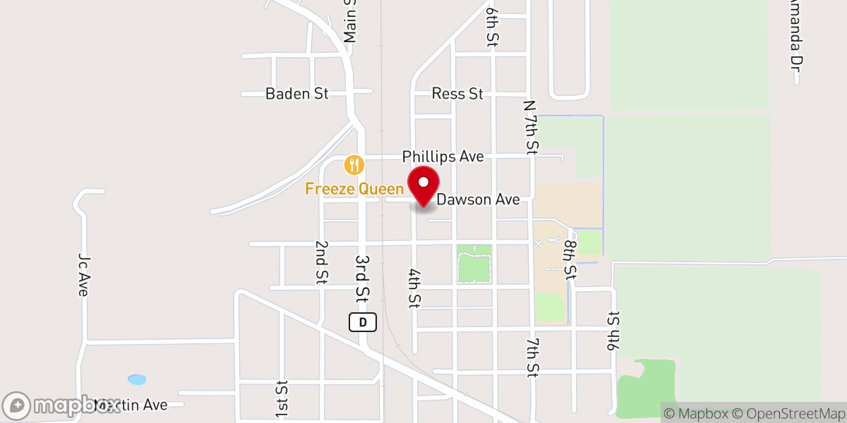 Map showing location of First Baptist Church Lilbourn