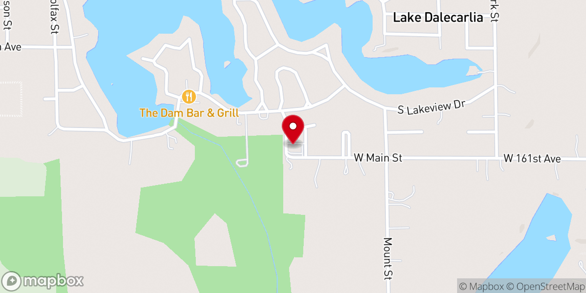 Map showing location of Dalecarlia Bible Church