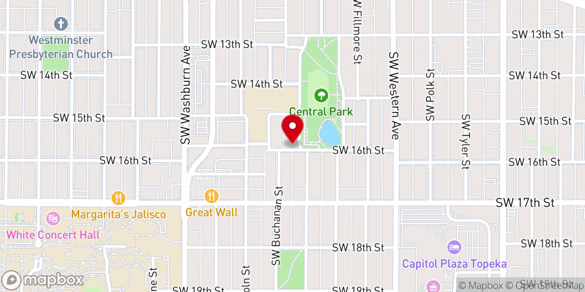 Map showing location of Central Park Christian Church