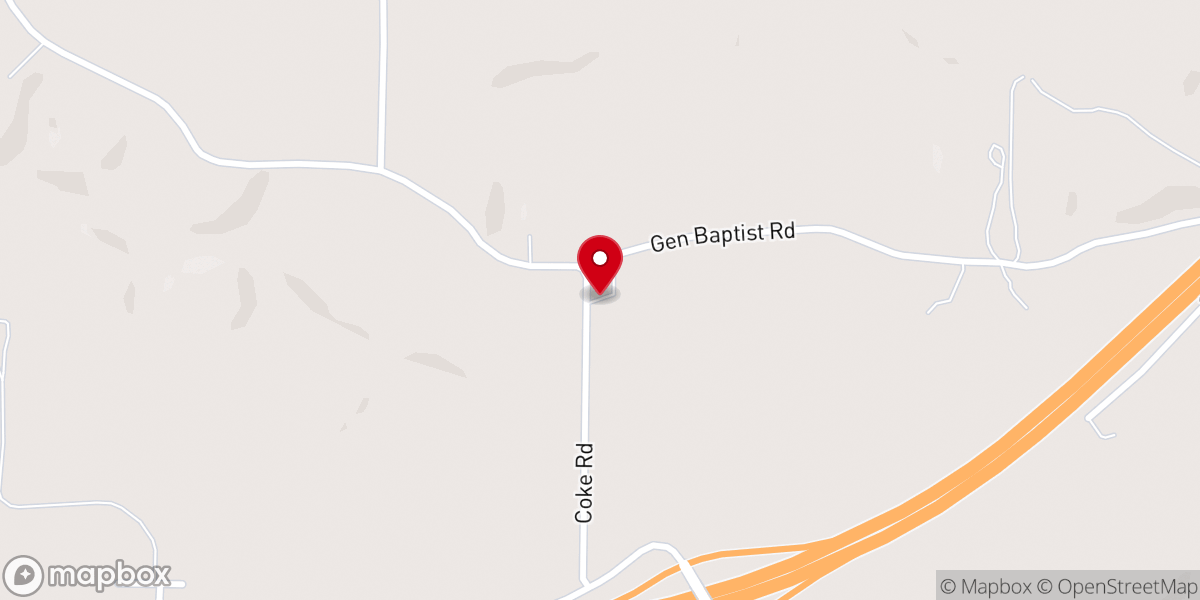 Map showing location of Cornerstone Free Will Baptist Church
