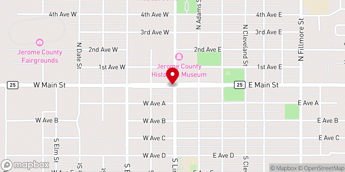 Map showing location of Jerome Interfaith Association