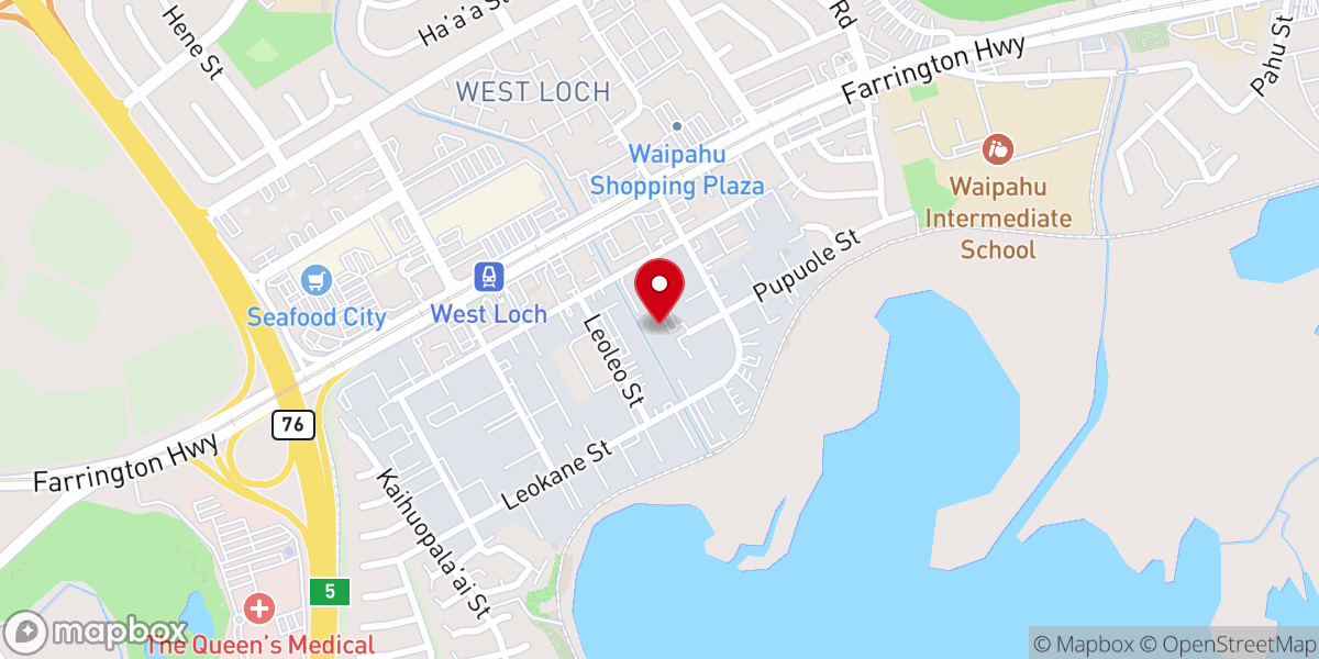 Map showing location of His Highest Praise Honolulu