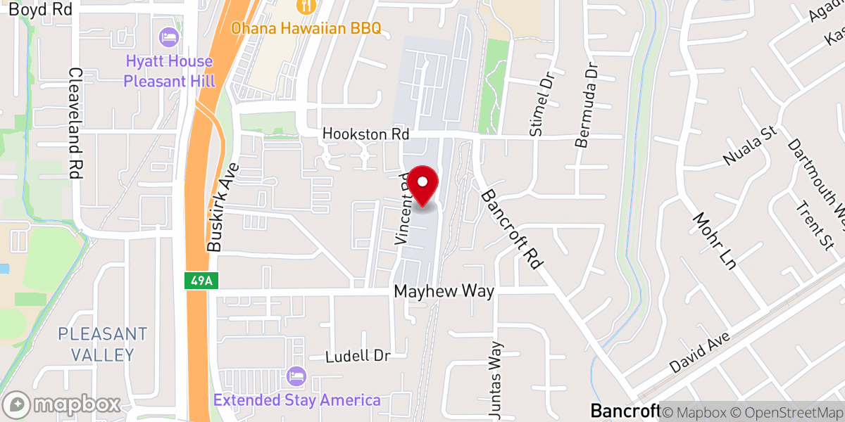 Map showing location of Iglesia Fe sin Limite en Pleasant Hill (Faith Unlimited Church)
