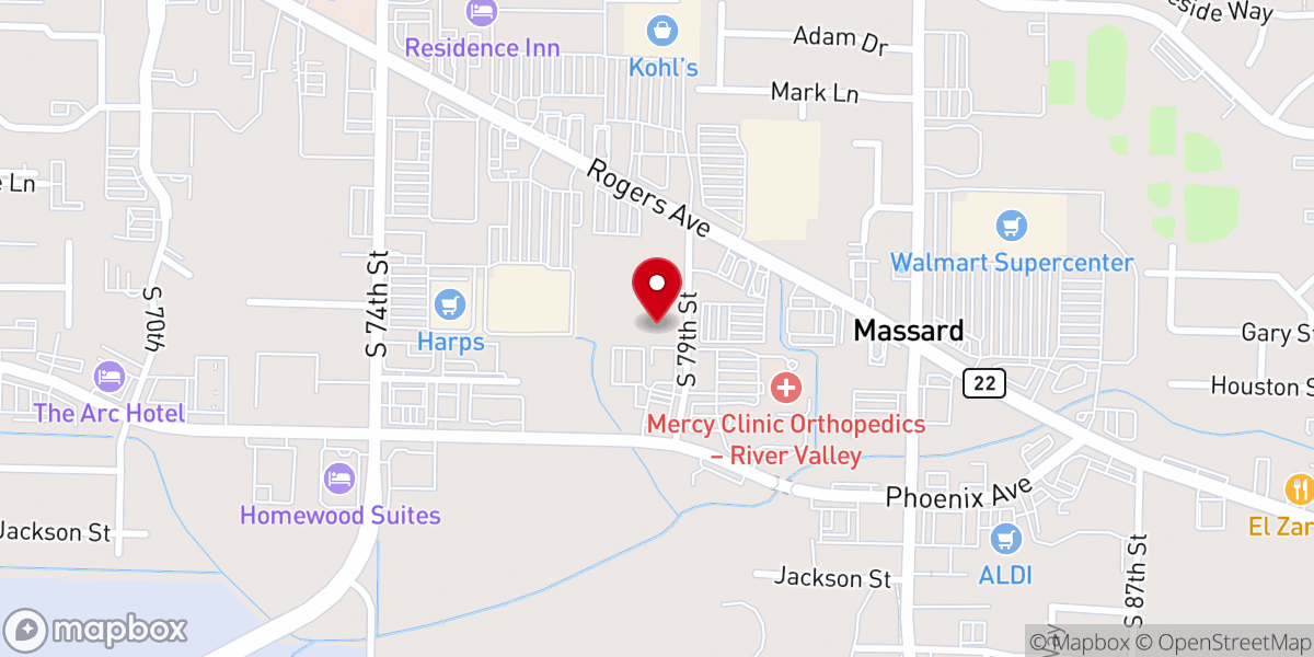 Map showing location of Faith Freewill Baptist Church