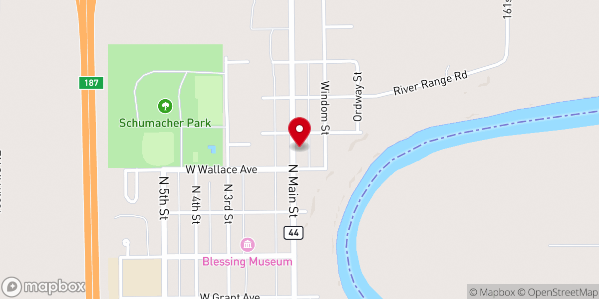 Map showing location of Trinity Lutheran Church