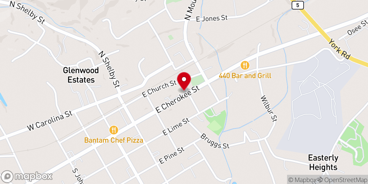 Map showing location of Bethel Christian Methodist Episcopal Church