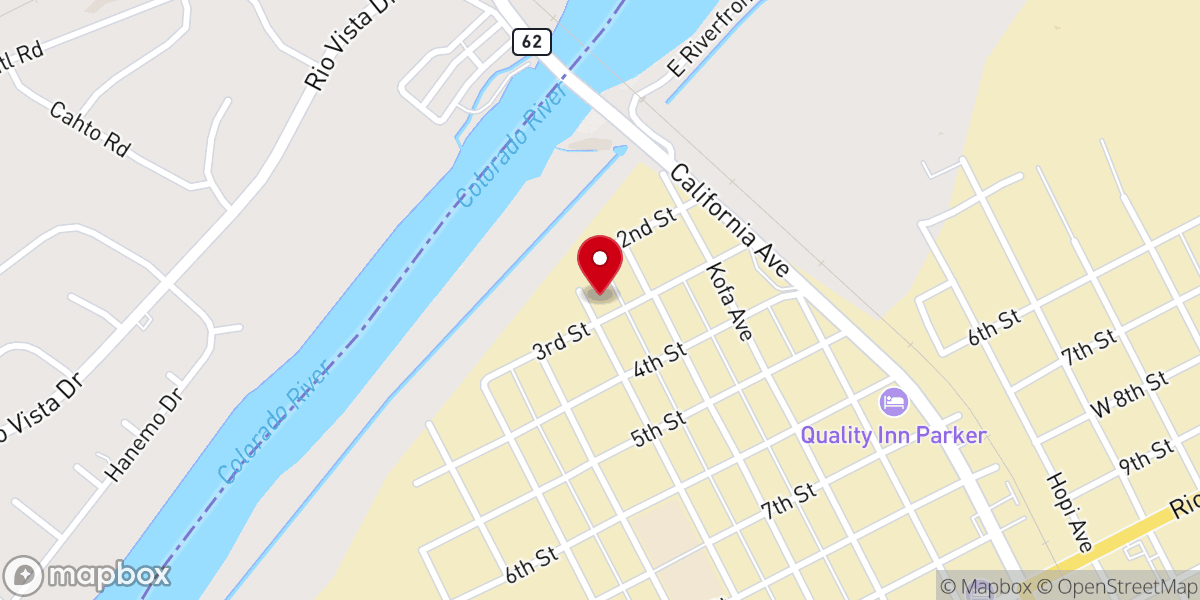 Map showing location of Parker Pentecostal Church