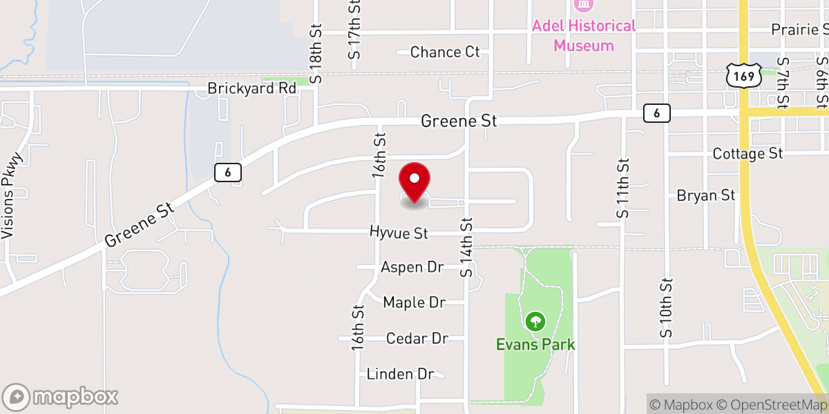 Map showing location of Faith Lutheran Church