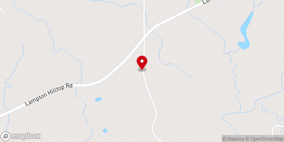 Map showing location of Brushy Creek Church