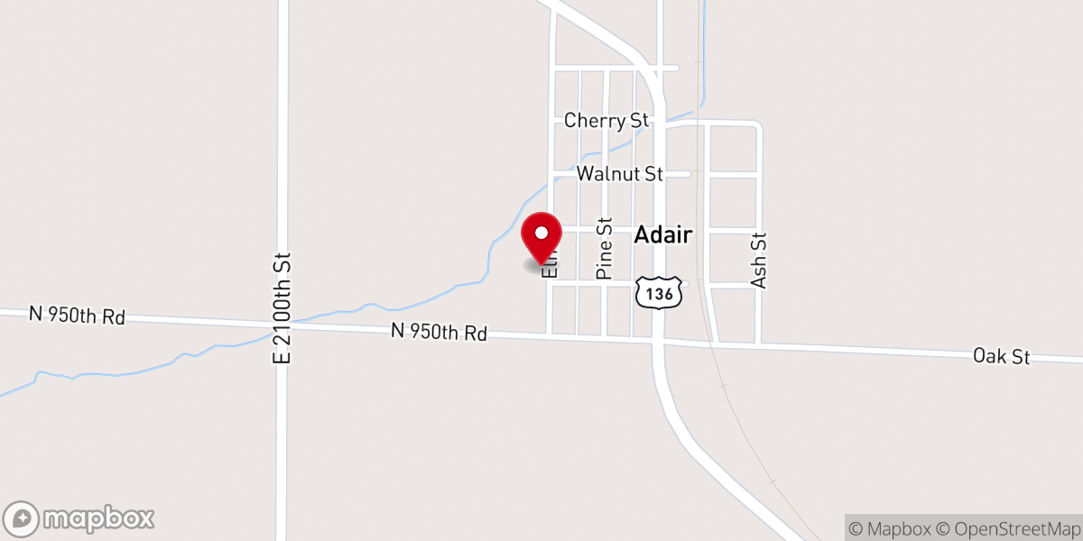 Map showing location of TOWN HALL
