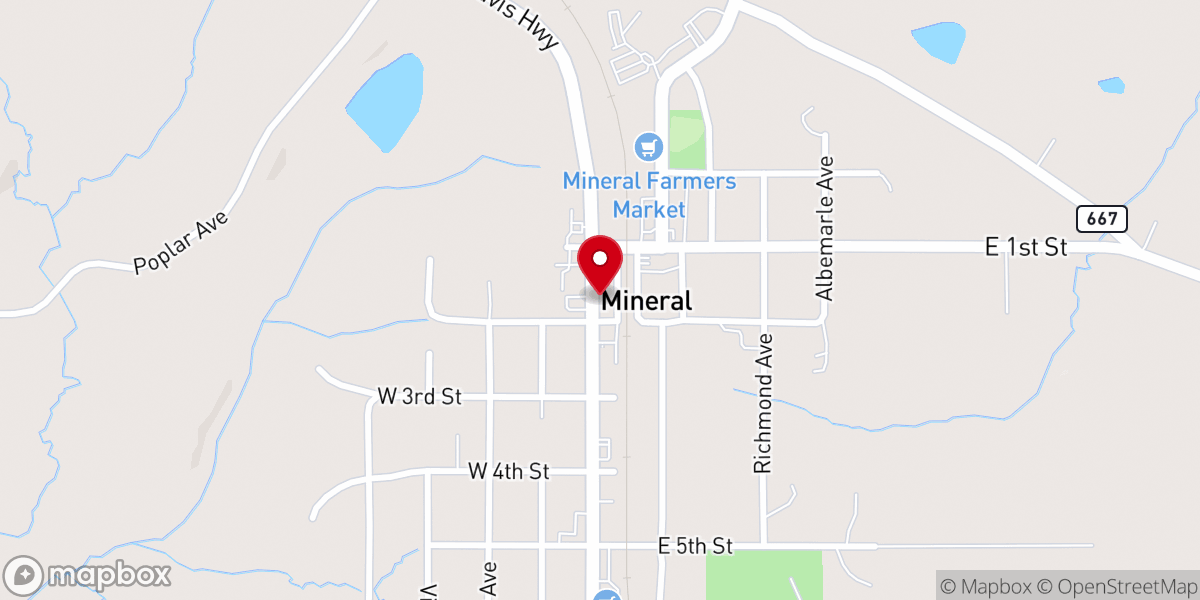 Map showing location of Mineral Mercantile