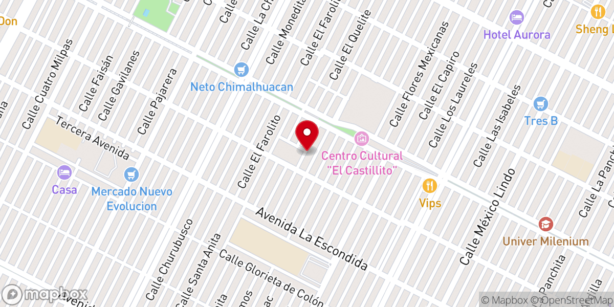 Map showing location of Parroquia de San Martin de Porres