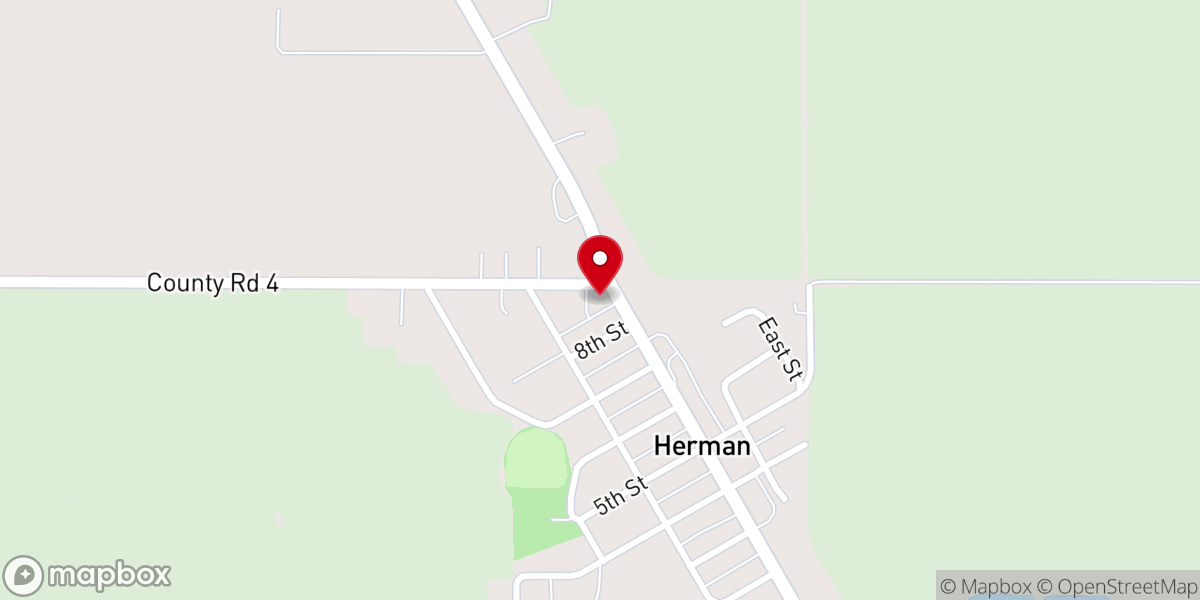 Map showing location of Herman Community Church