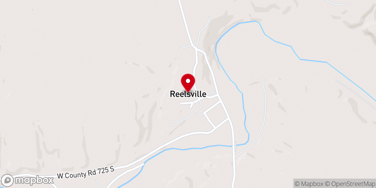 Map showing location of Reelsville