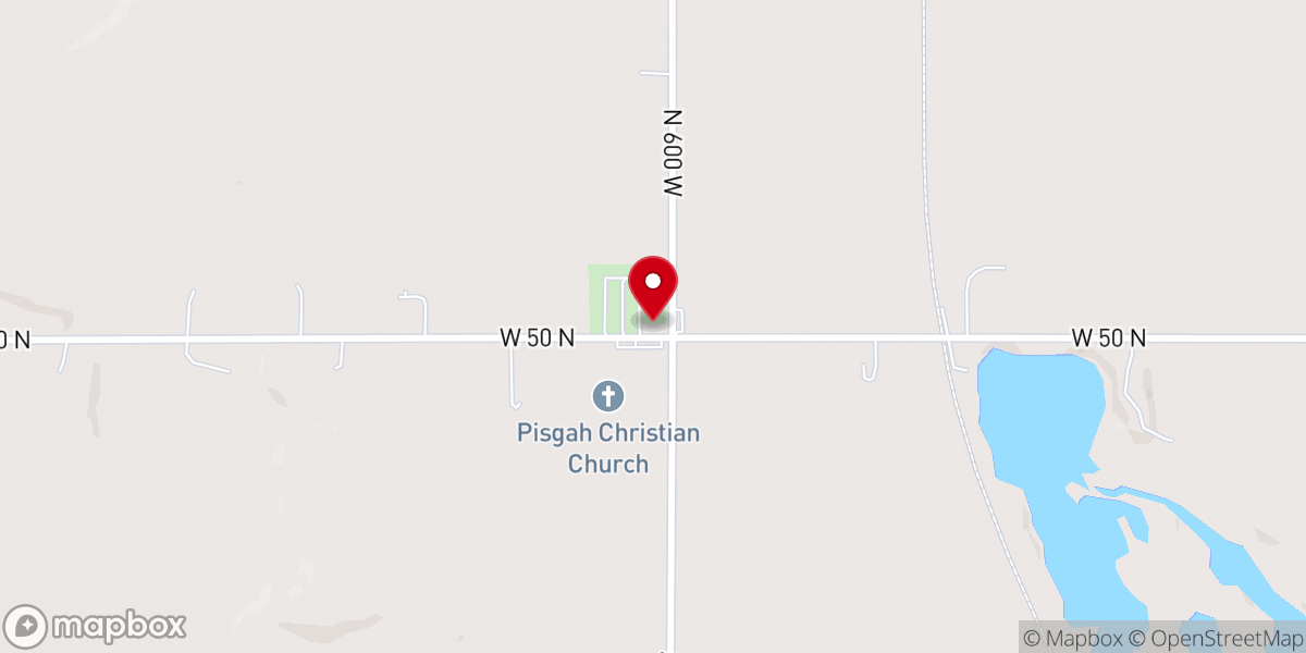 Map showing location of Pisgah Christian Church