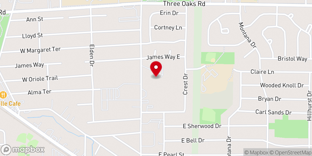Map showing location of Cary United Methodist Church