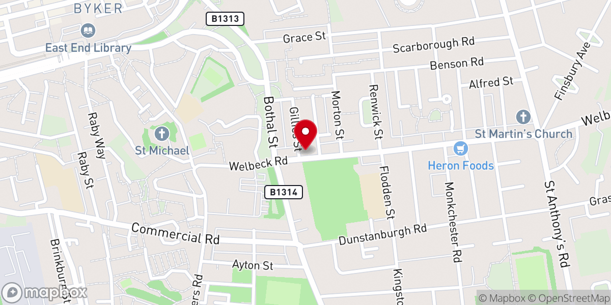 Map showing location of RCCG Solution Assembly, Newcastle